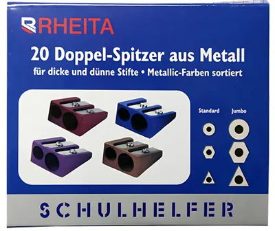 Produktbild von Rheita Doppelspitzer aus Metall, farblich sortiert