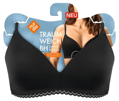 Produktbild von NUR DIE Bügelloser BH Traumweich - schwarz - 80 C