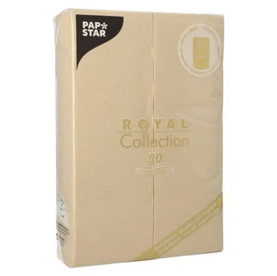 Produktbild von 300 Servietten "ROYAL Collection" 48 cm x 30 cm sand mit Besteckfalz