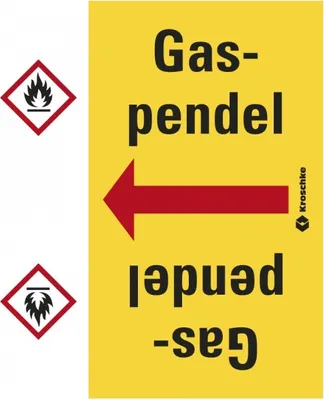 Produktbild von Dreifke® Rohrleitungsband Gaspendel, praxisbewährt, ab Ø 50mm, gelb/schwarz, ...