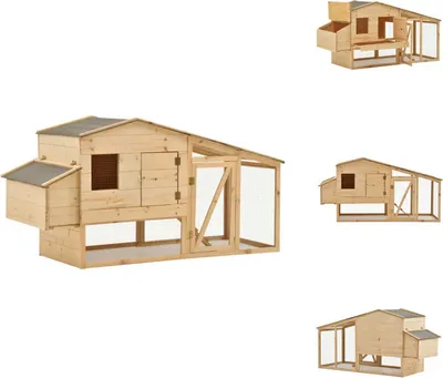 Obrázek produktu pro vidaXL Klec pro kuřata z masivního dřeva borovice 178x67x92 cm - Příbytky a výběhy pro malá zvířata
