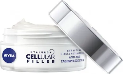 Obrázok produktu pre NIVEA Hyaluronic Cellular Filler Day Cream SPF30, Denný krém, Ženy, Univerzálne, Tvár, Proti starnutiu, Proti tmavým škvrnám, Proti vráskam, Spevňujúce, Hydratačný, Ochrana,..., 50 ml