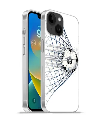 Produktbild von MuchoWow® Handyhülle Schutzhülle Hülle für Apple iPhone 14 - Softcase Eine Illustration eines Fußballs, der ins Tor geht - Jungen - Mädchen - Kinder Silikon Softcase Handy Hülle - Mobiltelefonhülle