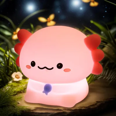 Image de Veilleuse pour enfants, Doux Pat Axolotls Silicone Veilleuse, Veilleuse LED Bébé, Variable Lampe de chevet USB, Décoration chambre bébé Lampe enfant, avec minuteur