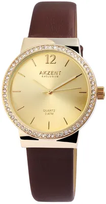 Produktbild von Akzent Exclusive Damenarmbanduhr mit Kunstlederionsband