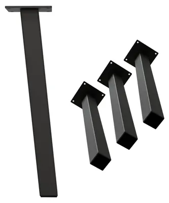 Produktbild von HAGO24 Tischbeine Set 4 Stück Möbelfuß schräg 96° Stahl grau 4x4cm 42cm Couchtischbank DIY Tischgestell Schraubfüße