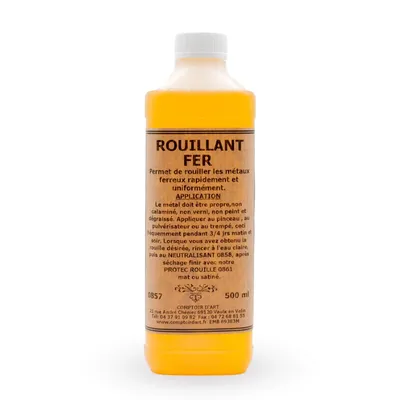 Image de Comptoir D'Art - Rouillant Fer (0857) Pour Métaux Ferreux - Effet Rouillé - Effet Vieilli - Peinture En Fer - Décoration En Fer (500mL)