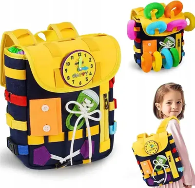 Immagine prodotto di Lolex | Zaino creativo in feltro - 2-5 anni - Con lavagna sensoriale - Giocattolo educativo - Zaino per bambini
