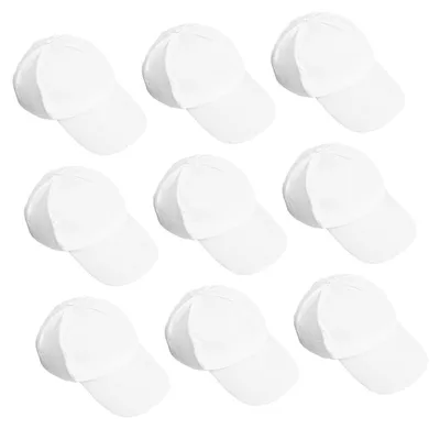 Image de Casquettes de baseball pour enfants, à décorer, lot de 10, blanches, réglables, en coton