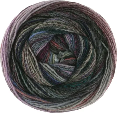 Produktbild von Lana Grossa - Gomitolo Intenso 0232 dunkelgrau hellgrau flieder schwarz schwarzviolett rosa grüngrau