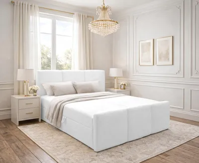 Produktbild von AX LIVING Boxspringbett Weiß Ankarra 140x200 cm Bett mit Stauraum