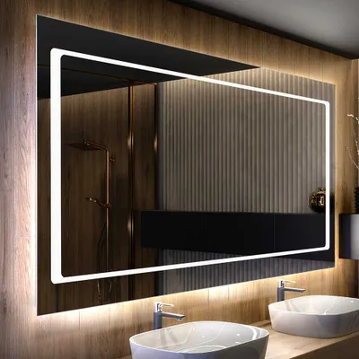 Obrázok produktu pre Moderne zrkadlo do kupelne s osvetlenim LED 60x100 cm | Farba LED: Biela studená 7000K | Spínač podsvietenia: Dotykový | LED061
