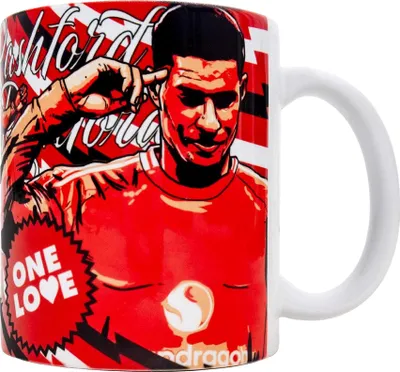 Produktbild von Manchester United FC - "Marcus Rashford" Kaffeebecher, Keramik, 312ml GF592 (Einheitsgröße) (Rot/Weiß)