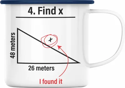 Produktbild von Trendation - Find X Lustige Emaille Tasse Mathe Spruch Mathematiker Geschenkidee Mathestudent Lustig (Blau)