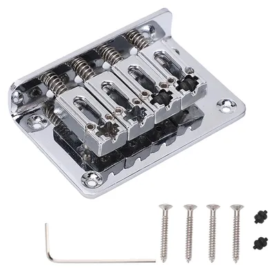 Obrázek produktu pro 4strunný pevný kobylka jako náhradní díl pro elektrickou kytaru, baskytaru, ukulele a další strunné nástroje