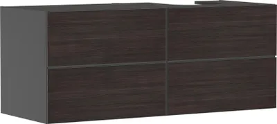 Produktbild von hansgrohe Xevolos E Waschtischunterschrank, 4 Schubkästen, 1 Ausschnitt rechts, 1370x550x555mm, für Konsole mit Aufsatzwaschtisch rechts, 54241730