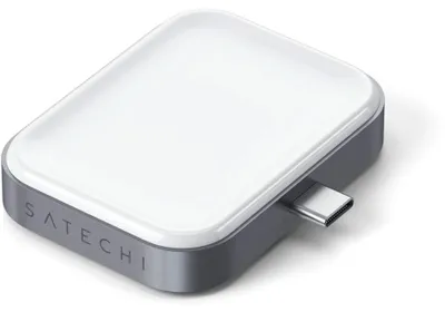 Produktbild von Satechi USB-C kabelloses Lade-Dock für AirPods, Silber/Weiß
