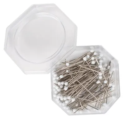 Productafbeelding van 100 extra lange witte spelden, 46x0,90 mm – Nieuwe artikelen in naaigoederen