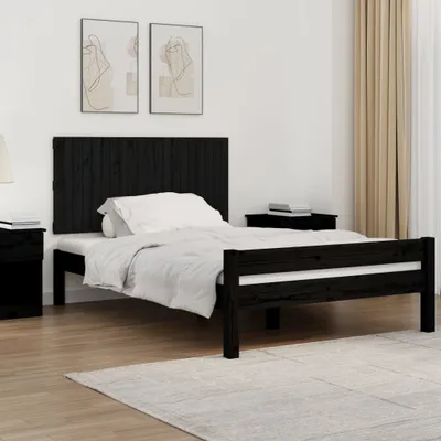 Produktbild von "2026 Promotion" Wand-Kopfteil Schwarz 127,5x3x60 cm Massivholz Kiefer - Bettkopfteil CC29087