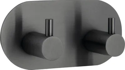 Obrázek produktu pro Lišta s háčky form&style k nalepení 2 háčky kulatá grafit