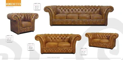 Zdjęcie produktu dla Skórzana sofa, zestaw wypoczynkowy Chesterfield 4+2+1, tapicerowana sofa, zestaw wypoczynkowy, nowy