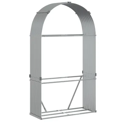 Zdjęcie produktu dla vidaXL Wiata na drewno opałowe srebrna 120x45x210 cm Stal ocynkowana