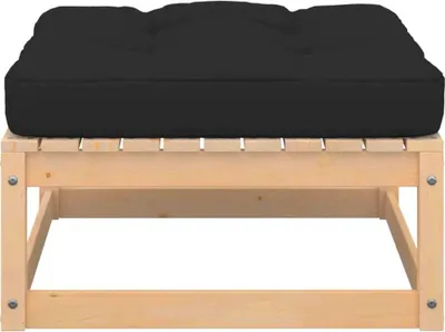 Image de vidaXL Tabouret de jardin avec coussin Pin massif