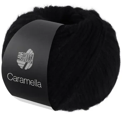 Produktbild von Lana Grossa CARAMELLA 50 g Strukturiertes Effektgarn aus Alpaka-Merinofasern 110 m Farbe 014 - Schwarz
