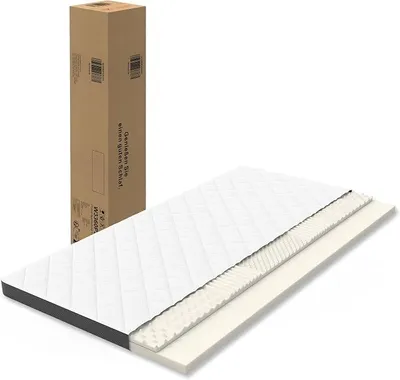 Imagen del producto de Colchón de 140x200 cm, firmeza media (H3), altura de 7 cm, espuma de poliuretano de 7 zonas, diseño ergonómico, certificado