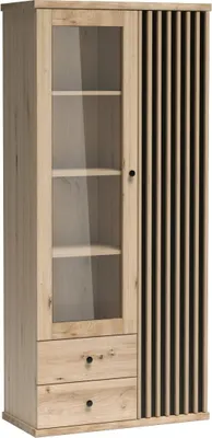 Produktbild von Minio, Vitrine "CALI 2", Lamellen, Artisan Eiche / Schwarze Farbe