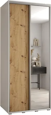 Produktbild von MEBLE KRYSPOL Davos 3 Schrank, zwei Türen - 235,2x100x60 cm - Weiß Artisan Silber