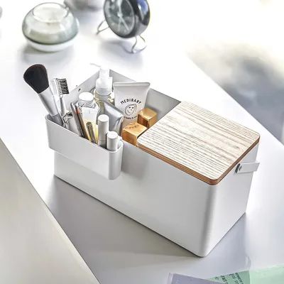 Produktbild von Yamazaki Tower MakeUp Box Schminkkasten mit Spiegel white