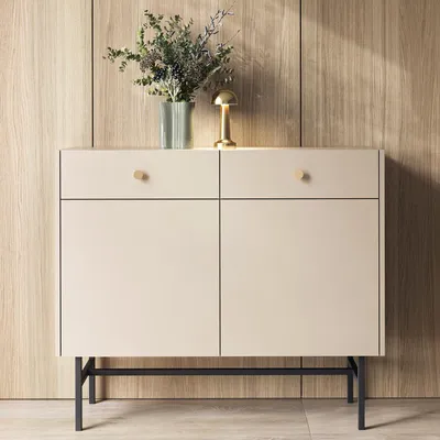 Produktbild von BEAUTYSOFA | Kommode DALIA mit 2 Schubladen und 2 Türen, Stilvoller Stauraum für Wohnzimmer, Schlafzimmer & Büro, Moderne Kommode in Kaschmir