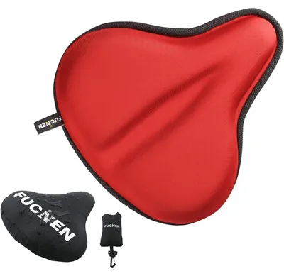Image de Housse de selle de vélo, rouge, jaune, douce et confortable, 27 x 25 cm, imperméable et antidérapante