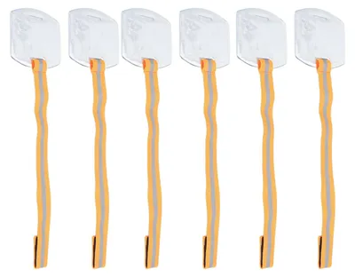 Obrázek produktu pro Identifikační držák na ruku, vodotěsný, nastavitelný, reflexní, průhledný, náramek, průkaz, oranžový pásek, 6 kusů