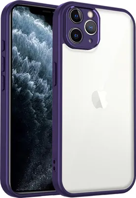 Produktbild von Hülle für iPhone 12 Pro Transparente Rückseite TPU Bumper Stoßfest Handyhülle Lila