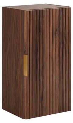 Produktbild von Badezimmer-Hängeschrank Halbhochschrank, Eiche Nussbaum, Griffe Gold
