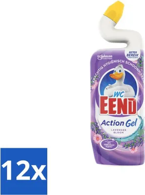 Produktbild von WC Ente - Aktionsgel Lavendelblüte - Toilettenreiniger - Frisch & Kraftvoll - 750 ml - Vorteilspack - 12 Stücke