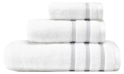 Produktbild von Vera Wang | Trellis Collection Badetuch-Set aus 100% weicher und plüschiger Baumwolle, modernes Dobby-Design, saugfähig, lichtbeständig und fusselarm, Strukturiertes Rankgitter, Grau, 3-Piece