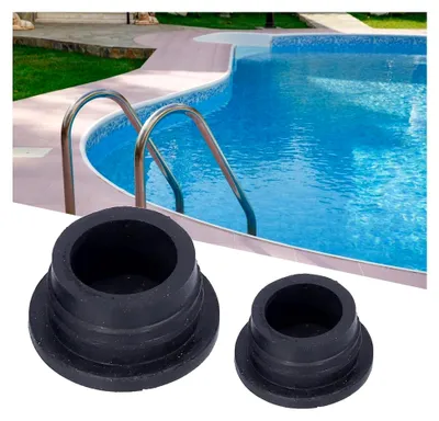 Produktbild von Gummipuffer für Poolleiter, 2 Stück, Stopper für Schwimmbadleitern mit 42 mm Durchmesser (Schwarz)