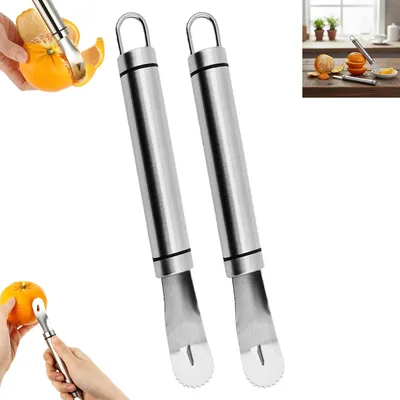 Produktbild von Orangenschälhilfe 2 Stück, Sparschäler--Einfaches Schälen von Orangen, Zitrus & Pomelo