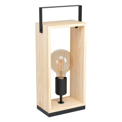 Produktbild von EGLO Famborough, Schwarz, Holz, Stahl, Holz, Schlafzimmer, Wohnzimmer, IP20, II, E27