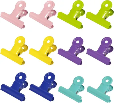 Productafbeelding van Papierclips 30 mm, metaal, 12 stuks, kleurrijk, voor kantoor