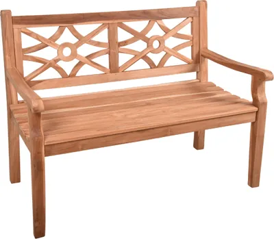 Produktbild von Teak-Holz 2-er Bank GAZA-120, B/H/T: ca. 120/92/64 cm