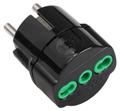 Productafbeelding van Adapter Schuko 10/16 A + T, zwart, artikelnummer 81091, merk FME