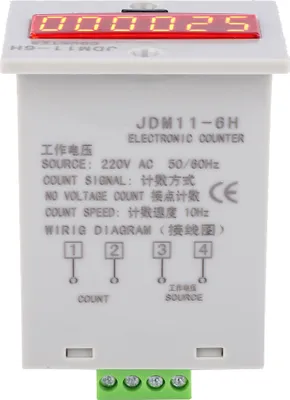 Obrázok produktu pre JDM11-6H Žiadne počítadlo napätia 6 číslic Elektronický LED digitálny displej Počítadlo reléAC220V