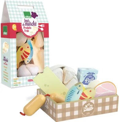 Produktbild von Vilac Holzspielzeug Fisch Schinken Käse Set - Spielset für Kaufladen
