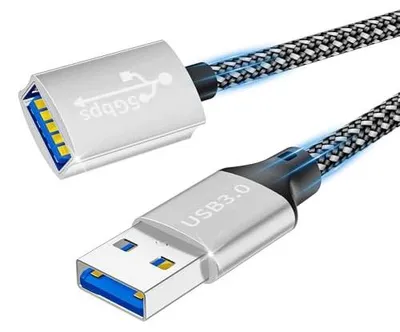 Zdjęcie produktu dla Przedłużacz USB 3.0 5 gbps 0 5M kabel a nylon do urządzeń