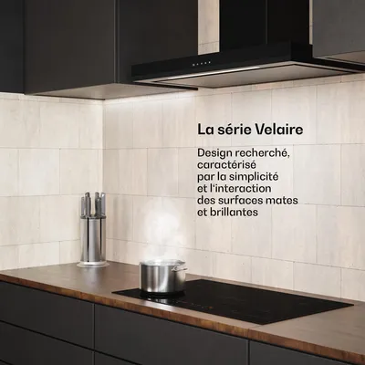 Image de Klarstein Velaire Hotte Aspirante 90 cm - Hotte Murale, 595 m³/h, A++, Commandes Tactiles, LED, Filtre Charbon, Silencieuse, 3 Vitesses, Cuisine Moderne, Noir