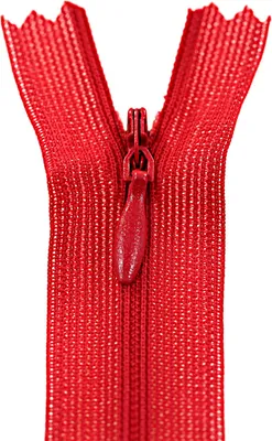 1 Reißverschluss spiral verdeckt, 16cm, unteilbar, unsichtbar, rot